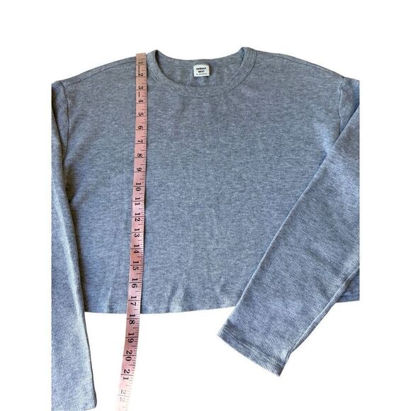 Aritzia Sunday Best Baby Relaxed waffle-knit longsleeve In Heather Gray - Picture 10 of 13